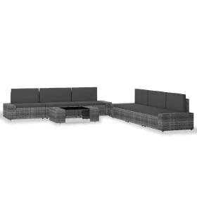 Juego de muebles de jardín 7 piezas ratán sintético gris by , Garden sets - Ref: Foro24-3054602, Price: 643,07 €, Discount: %
