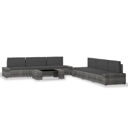 Juego de muebles de jardín 7 piezas ratán sintético gris de , Conjuntos de jardín - Ref: Foro24-3054602, Precio: 643,01 €, De...