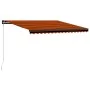 Toldo manual retráctil con LED naranja y marrón 450x300 cm by , Awnings - Ref: Foro24-3055231, Price: 373,68 €, Discount: %