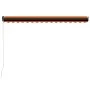 Toldo manual retráctil con LED naranja y marrón 450x300 cm by , Awnings - Ref: Foro24-3055231, Price: 373,68 €, Discount: %