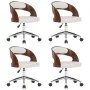 Sillas de comedor giratorias 4 uds madera curvada cuero blanco von , Essstühle - Ref: Foro24-3054912, Preis: 477,64 €, Rabatt: %