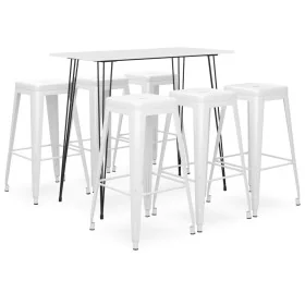 Mesa alta y taburetes de bar 7 piezas blanco by , Furniture sets for kitchens and dining rooms - Ref: Foro24-3057416, Price: ...