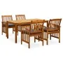 Set comedor de jardín 5 pzas y cojines madera maciza de acacia von , Gartensets - Ref: Foro24-3058088, Preis: 513,26 €, Rabat...