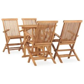 Set de comedor de jardín plegable 5 pzas madera maciza de teca by , Garden sets - Ref: Foro24-3059980, Price: 506,94 €, Disco...