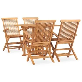 Set de comedor de jardín plegable 5 pzas madera maciza de teca von , Gartensets - Ref: Foro24-3059982, Preis: 485,62 €, Rabat...