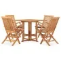 Set de comedor de jardín plegable 5 pzas madera maciza de teca de , Conjuntos de jardín - Ref: Foro24-3059982, Precio: 485,62...