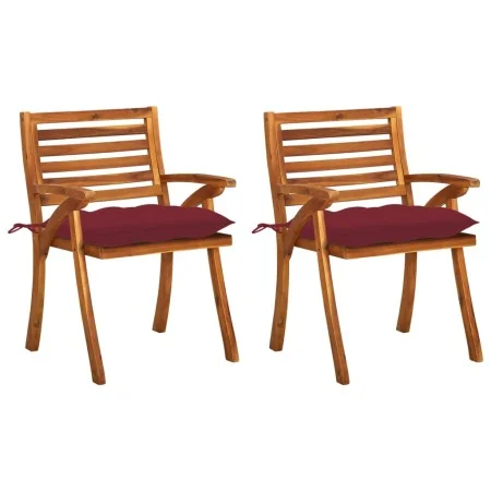 Sillas de comedor jardín con cojines 2 uds madera maciza acacia de , Sillas de jardín - Ref: Foro24-3060852, Precio: 206,91 €...