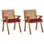 Sillas de comedor jardín con cojines 2 uds madera maciza acacia de , Sillas de jardín - Ref: Foro24-3060852, Precio: 206,91 €...