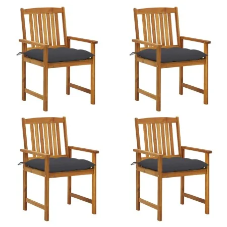 Sillas de jardín con cojines 4 unidades madera maciza de acacia de , Sillas de jardín - Ref: Foro24-3061198, Precio: 308,24 €...