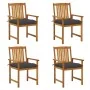Sillas de jardín con cojines 4 unidades madera maciza de acacia de , Sillas de jardín - Ref: Foro24-3061198, Precio: 308,24 €...