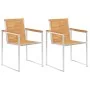 Sillas de jardín con cojines 2 uds madera maciza teca y acero by , Garden chairs - Ref: Foro24-3061518, Price: 279,06 €, Disc...