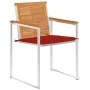 Sillas de jardín con cojines 2 uds madera maciza acacia y acero by , Garden chairs - Ref: Foro24-3061494, Price: 279,81 €, Di...