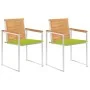 Sillas de jardín con cojines 2 uds madera maciza teca y acero von , Gartenstühle - Ref: Foro24-3061526, Preis: 274,82 €, Raba...