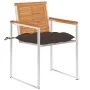 Sillas de jardín con cojines 2 uds madera maciza acacia y acero de , Sillas de jardín - Ref: Foro24-3061511, Precio: 259,05 €...