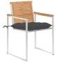 Sillas de jardín con cojines 2 uds madera maciza teca y acero von , Gartenstühle - Ref: Foro24-3061530, Preis: 277,36 €, Raba...