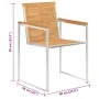 Sillas de jardín con cojines 2 uds madera maciza teca y acero by , Garden chairs - Ref: Foro24-3061524, Price: 274,95 €, Disc...