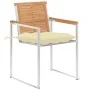 Sillas de jardín con cojines 2 uds madera maciza teca y acero de , Sillas de jardín - Ref: Foro24-3061532, Precio: 277,24 €, ...