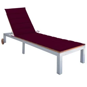 Tumbona con cojín madera maciza de acacia y acero galvanizado by , Loungers - Ref: Foro24-3061551, Price: 248,47 €, Discount: %