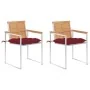 Sillas de jardín con cojines 2 uds madera maciza teca y acero de , Sillas de jardín - Ref: Foro24-3061539, Precio: 277,24 €, ...