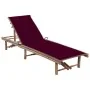 Tumbona de jardín con cojín bambú de , Tumbonas - Ref: Foro24-3061641, Precio: 195,46 €, Descuento: %