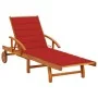 Tumbona de jardín con cojín madera maciza de acacia de , Tumbonas - Ref: Foro24-3061608, Precio: 245,94 €, Descuento: %