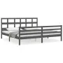 Estructura de cama con cabecero madera maciza gris 200x200 cm de vidaXL, Camas y somieres - Ref: Foro24-3194853, Precio: 172,...