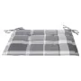 Sillas de jardín 2 uds madera teca con cojines a cuadros gris von , Gartenstühle - Ref: Foro24-3062474, Preis: 136,03 €, Raba...