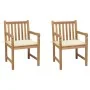 Sillas de jardín 2 uds madera maciza de teca con cojines crema von , Gartenstühle - Ref: Foro24-3062732, Preis: 293,74 €, Rab...