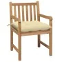Sillas de jardín 2 uds madera de teca con cojines blanco crema von , Gartenstühle - Ref: Foro24-3062747, Preis: 314,37 €, Rab...
