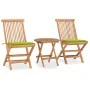 Set comedor de jardín plegable 3 piezas madera de teca cojines by , Garden sets - Ref: Foro24-3063182, Price: 161,38 €, Disco...