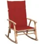 Silla mecedora con cojín bambú by , Garden chairs - Ref: Foro24-3063909, Price: 130,00 €, Discount: %