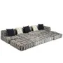 Puf modular de 4 plazas de tela de rayas grises by , Cushions for chairs and sofas - Ref: Foro24-244982, Price: 903,46 €, Dis...