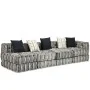 Puf modular de 4 plazas de tela de rayas grises by , Cushions for chairs and sofas - Ref: Foro24-244982, Price: 903,46 €, Dis...
