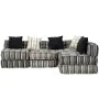 Puf modular de 4 plazas de tela de rayas grises by , Cushions for chairs and sofas - Ref: Foro24-244982, Price: 903,46 €, Dis...
