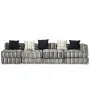 Puf modular de 4 plazas de tela de rayas grises by , Cushions for chairs and sofas - Ref: Foro24-244982, Price: 903,46 €, Dis...