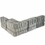Puf modular de 4 plazas de tela de rayas grises by , Cushions for chairs and sofas - Ref: Foro24-244982, Price: 903,46 €, Dis...