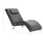 Diván de masaje con almohada de cuero artificial gris by , Daybeds - Ref: Foro24-281288, Price: 268,43 €, Discount: %