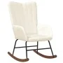 Silla mecedora de terciopelo blanco crema de , Mecedoras - Ref: Foro24-327752, Precio: 124,03 €, Descuento: %
