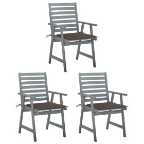Sillas comedor de jardín 3 uds madera maciza acacia y cojines von , Gartenstühle - Ref: Foro24-3064436, Preis: 290,57 €, Raba...