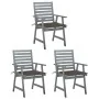 Sillas comedor de jardín 3 uds madera maciza acacia y cojines von , Gartenstühle - Ref: Foro24-3064436, Preis: 290,57 €, Raba...