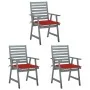 Sillas comedor de jardín 3 uds madera maciza acacia y cojines von , Gartenstühle - Ref: Foro24-3064434, Preis: 279,57 €, Raba...