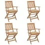 Sillas de jardín plegables 4 uds y cojines madera maciza acacia by , Garden chairs - Ref: Foro24-3064635, Price: 208,58 €, Di...