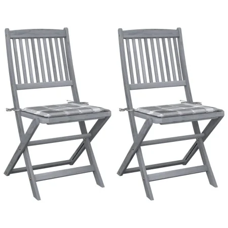 Sillas de jardín plegables 2 uds madera maciza acacia y cojines von , Gartenstühle - Ref: Foro24-3064550, Preis: 119,55 €, Ra...