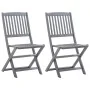 Sillas de jardín plegables 2 uds madera maciza acacia y cojines von , Gartenstühle - Ref: Foro24-3064550, Preis: 119,55 €, Ra...