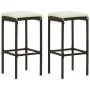 Set de bar de jardín 3 piezas y cojines ratán sintético marrón by , Garden sets - Ref: Foro24-3064758, Price: 168,37 €, Disco...