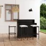 Set muebles de bar para jardín 4 piezas y cojines negro by , Garden sets - Ref: Foro24-3064876, Price: 364,23 €, Discount: %