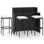 Set muebles de bar para jardín 4 piezas y cojines negro by , Garden sets - Ref: Foro24-3064876, Price: 364,23 €, Discount: %