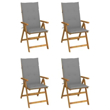 Sillas de jardín reclinables 4 uds madera maciza acacia cojines von , Gartenstühle - Ref: Foro24-3065348, Preis: 347,05 €, Ra...