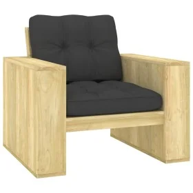 Silla de jardín y cojines gris antracita madera pino impregnada von , Gartenstühle - Ref: Foro24-3065741, Preis: 176,81 €, Ra...