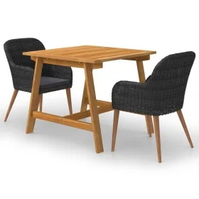 Juego de comedor para jardín 3 piezas negro by , Garden sets - Ref: Foro24-3068718, Price: 298,52 €, Discount: %